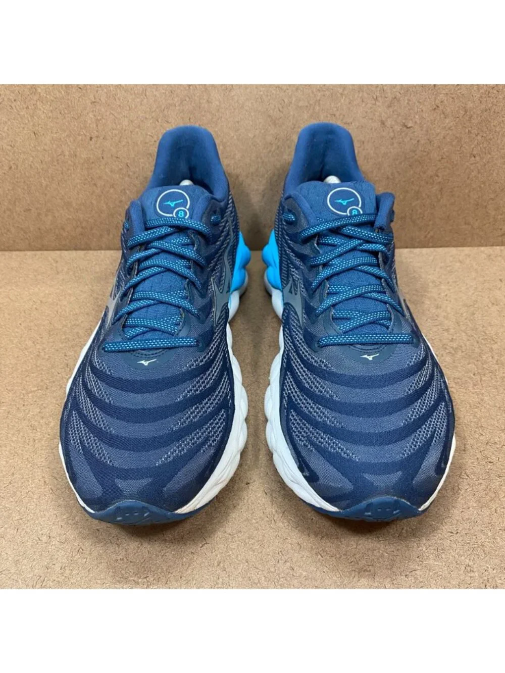 Mizuno Mens Wave Sky 8 Running Shoes Blue Wing Teal/Silver Sneakers Size 11
